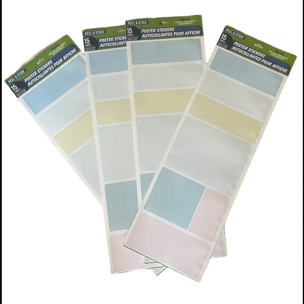 Peel and Stick poster labels By Green Brier Lot of 4 NEW